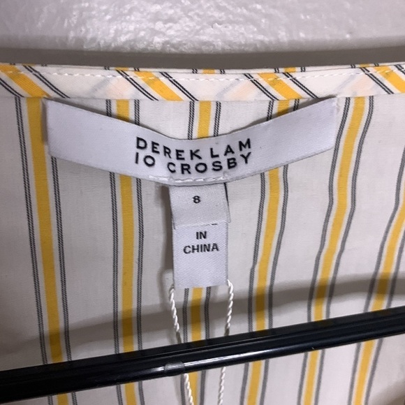 New Derek lam 10 Crosby Merigold Suchi pirate booty sleeve blouse stripe 8 nwt - Picture 5 of 8